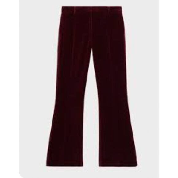 THE KOOPLES Burgundy Velvet Suit Trousers - Size 35 French/US 0 - Picture 3 of 5
